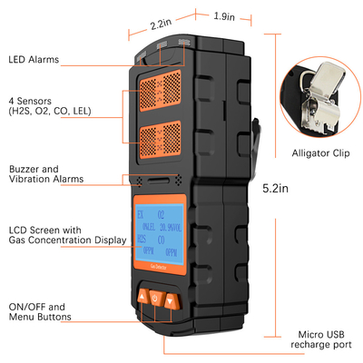 Dobra cena. ODM wytrzymały wykrywacz wielofunkcyjny 4In1 do wycieku tlenku węgla w zamkniętych przestrzeniach w Internecie