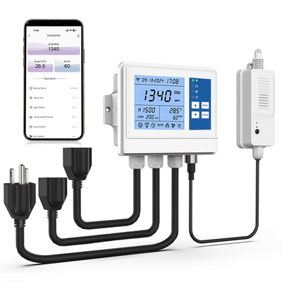 100V Monitor cieplarniany Wi-Fi CO2 Kontroler Temperatura i wilgotność