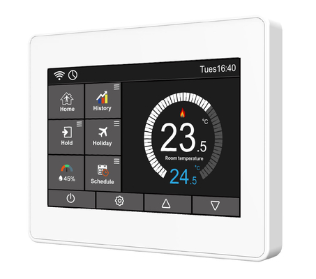 Inteligentny termostat sterowany przez WiFi z paliwem kopalnym, programowalny IP20