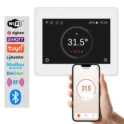 Dobra cena. Wieloprotokołowy inteligentny termostat klimatyzacyjny dla klimatyzacji klimatyzacji WiFi/Zigbee/Tuya, sterowanie zdalne aplikacją/ekranem dotykowym, system 2/4-rury Kompatybilny w Internecie