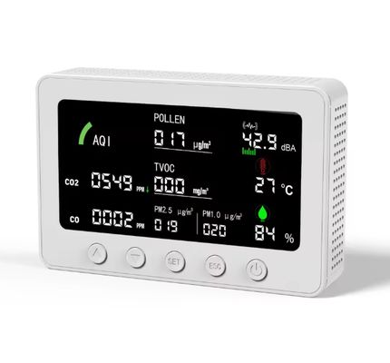 Inteligentny monitor jakości powietrza WiFi, wykrywa CO2, CO, TVOC, PM1.0 i PM2.5, tester powietrza wewnętrznego do domu, biura