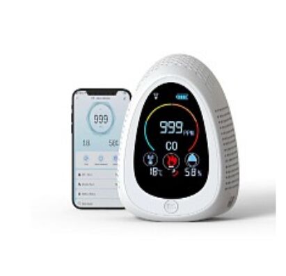 Dobra cena. GZAIR PT03 Smart WiFi Carbon Monoxide Detector - 4-w-1 CO/Dym/Temperatura/ wilgotność Monitor z Tuya APP, UL217/UL2034 Certyfikowany do użytku domowego/przemysłowego w Internecie
