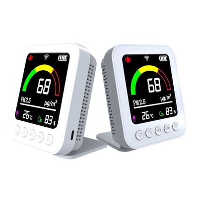Dobra cena. Tester jakości powietrza - 6-w-1 PM2.5/PM10/formaldehyd/TVOC/monitor wilgotności czasowej, ponownie ładowalne światło LCD dla domu/samochodu/podróży w Internecie